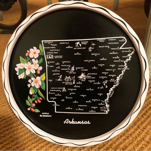 ARKANSAS Vintage Tole Souvenir Tray - Picture 2 of 4